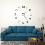 Reloj de pared 3D Diseño moderno 100 cm XXL Plata