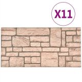 Paneles de pared 3D con diseño de ladrillo beige 11 piezas EPS