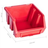 Kit de compartimentos de almacenamiento de 80 piezas con paneles de pared rojo y negro