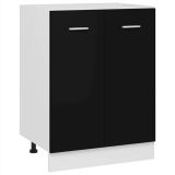 801189 Mueble de cocina en aglomerado negro 60x46x81,5 cm