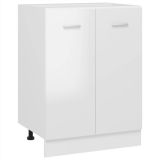 801193 Mueble de cocina de aglomerado blanco alto brillo 60x46x81,5 cm