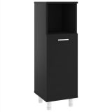 Mueble de baño de aglomerado negro 30x30x95 cm