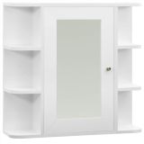 Mueble de baño con espejo Blanco 66x17x63 cm MDF
