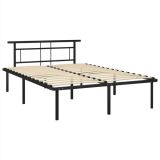 Estructura de cama de metal negro 140×200 cm