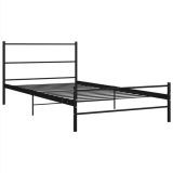 Estructura de cama de metal negro 90×200 cm