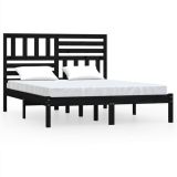 Estructura de cama de madera maciza de pino negro 160×200 cm King Size