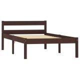 Estructura de cama Madera de pino maciza marrón oscuro 100×200 cm