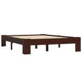 Estructura de cama de madera de pino maciza marrón oscuro 120×200 cm