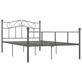 Estructura de cama de metal gris 140×200 cm