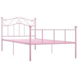 Estructura de cama de metal rosa 100×200 cm