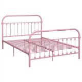 Estructura de cama de metal rosa 160×200 cm