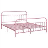 Estructura de cama de metal rosa 180×200 cm