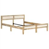 Estructura de cama de madera maciza de mango 140 cm