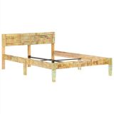 Estructura de cama de madera maciza recuperada 120×200 cm