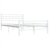 Estructura de cama de metal blanco 120×200 cm