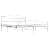 Estructura de cama de metal blanco 140×200 cm