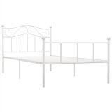 Estructura de cama de metal blanco 90×200 cm