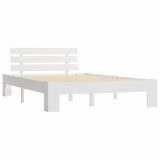 Estructura de cama de madera de pino macizo blanco 120×200 cm