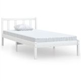 Estructura de cama blanca de pino macizo 90×190 cm UK Single