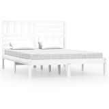 Estructura de cama de madera maciza de pino blanco 160×200 cm King Size