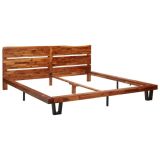 Estructura de cama con borde vivo de madera maciza de acacia 200 cm