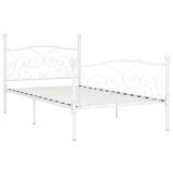 Estructura de cama con somier de láminas de metal blanco 100×200 cm