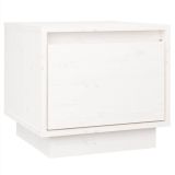 Mesita de noche blanca 35x34x32 cm madera maciza pino