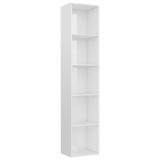Librería de aglomerado blanco de alto brillo 40x30x189 cm