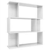 Librería / Separador de ambientes en aglomerado blanco de alto brillo 80x24x96 cm