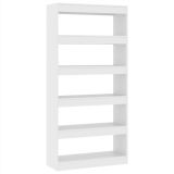 Librería/divisor de ambientes aglomerado blanco 80x30x166 cm
