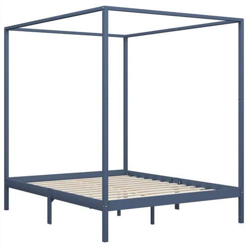 Canopy-Bed-Frame-Grey-Solid-Pine-Wood-6FT-Super-King-444981-1._w500_