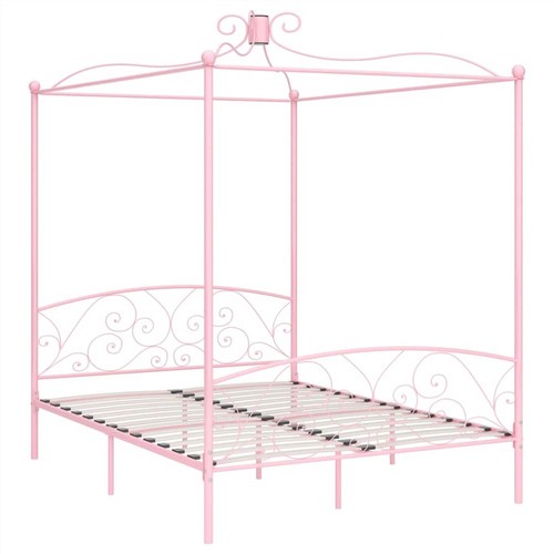 Canopy-Bed-Frame-Pink-Metal-160x200-cm-447117-1._w500_