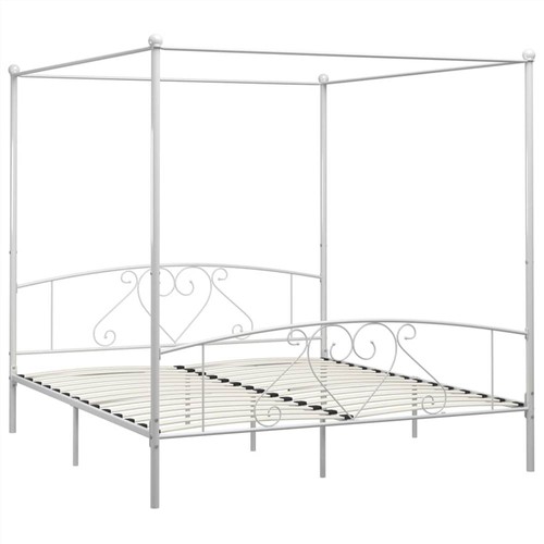 Canopy-Bed-Frame-White-Metal-200x200-cm-453911-1._w500_