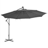 Paraguas voladizo con poste de aluminio 350 cm Antracita