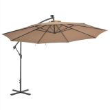 Paraguas voladizo con poste de aluminio 350 cm Taupe