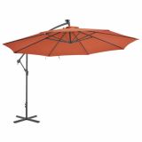 Paraguas voladizo con poste de aluminio 350 cm Terracota