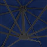 Paraguas voladizo con poste de aluminio 4×3 m Azul Celeste