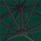 Paraguas voladizo con poste de aluminio verde 300×300 cm