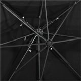 Paraguas voladizo con doble techo Negro 250×250 cm