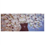 Cuadro en Lienzo Conjunto Flores en Jarrón Multicolor 150×60 cm