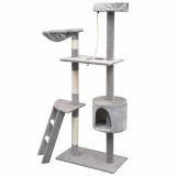 Rascador para gatos con postes rascadores de sisal 150 cm gris