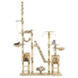 Rascador para gatos con postes rascadores de sisal 230-250 cm Huellas de patas beige