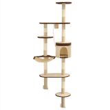 Rascador para gatos con postes rascadores de sisal de pared 194 cm