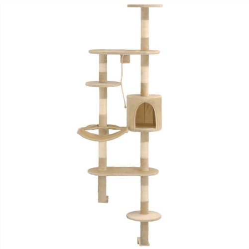Cat-Tree-with-Sisal-Scratching-Posts-Wall-Mounted-194-cm-Beige-443711-1._w500_