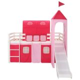 Estructura de cama alta para niños con escalera deslizante Madera de pino 208×230 cm
