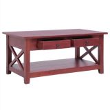 Mesa de centro marrón 100x55x46 cm madera maciza de caoba