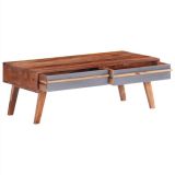 Mesa de centro gris 110x50x40 cm de madera maciza de sheesham
