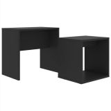 Conjunto de mesa de centro aglomerado negro 48x30x45 cm