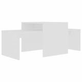 Conjunto de mesa de centro de aglomerado blanco 100x48x40 cm