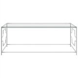 Mesa de centro plateada 120x60x45 cm acero inoxidable y vidrio